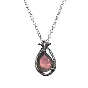 Elegant Pink/Purple Labradorite Pendant Necklace!